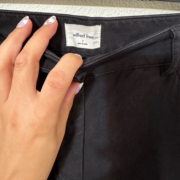 ARITZIA WILFRED FREE Black Modern Utility Pants Jeans Straight Leg EUC - Picture 4 of 7